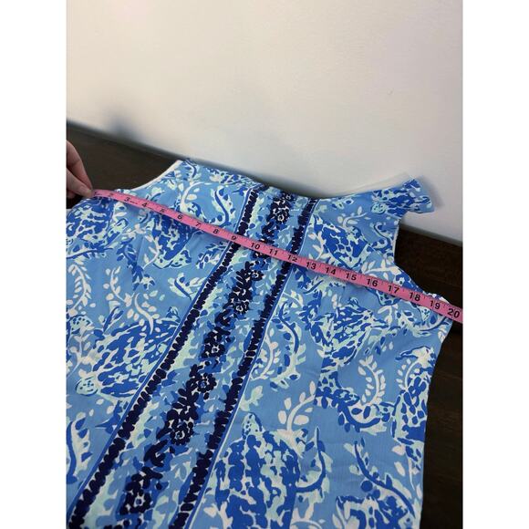 Lilly Pulitzer Mila Shift Dress Blue Sea Turtle - Size 14 NWOT - Picture 7 of 9